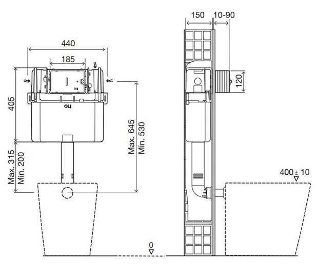 Oli Expert Plus Direct Pneumatic Concealed Cistern RT Specs
