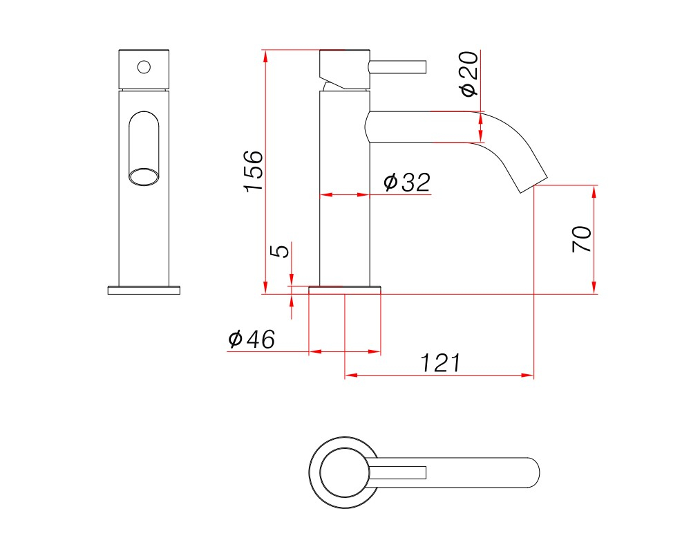 Ava Trend Deck Mounted Basin Mixer Monobloc - Brushed Stainless Steel Specs
