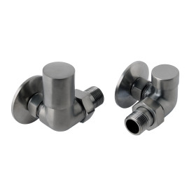 Just Taps Vos Corner Radiator Valve Brushed Black