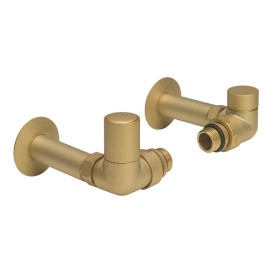 Crosswater MPRO Angled / Corner Radiator Valves Brushed Brass