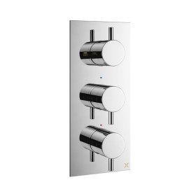 Crosswater MPRO 2 Outlet 3 Handle Trimset for Shower Mixer Valve WLBP2000R+ Chrome