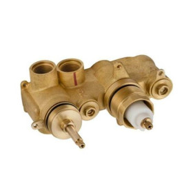 Crosswater 2 Outlet Thermostatic Valve Body with Diverter for 2 Handle Trimsets Landscape without Collars