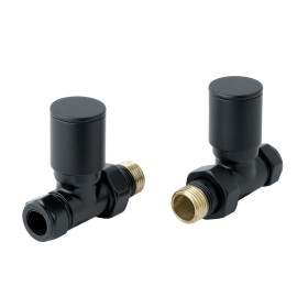 Just Taps Straight Radiator Valve Matt Black