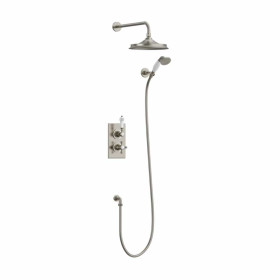 Burlington 2 Outlet Diverter Shower Valve & Arm Brushed Nickel (Excludes V17 BNKL Head)
