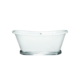 BC Designs Acrylic Boat Freestanding Bath with Plinth Gloss White (Multiple Sizes Available)