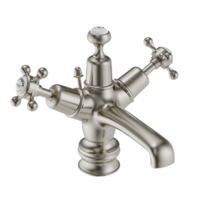 Burlington Quarter Turn Basin Mixer Brushed Nickel
