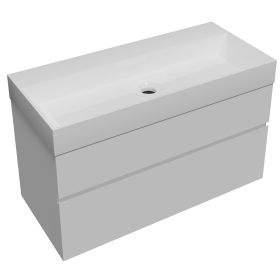 Faeber Venice 1000mm Wall Mounted Basin Vanity Unit Matt White