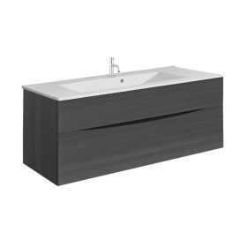 Crosswater Glide II 1000mm Wall Mounted 2 Drawer Vanity Unit with Ceramic Basin Steelwood