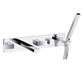 Just Taps Athena 5 Hole Wall Mounted Bsm With Kit Chrome