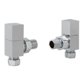 Eastbrook Angled Square Radiator Valve (pair) Chrome