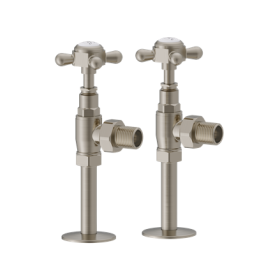 Burlington Angled Radiator Valve Brushed Nickel