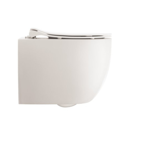Crosswater Glide II Matt White Wall Hung Short Projection Rimless Toilet Pan and Soft Close Seat