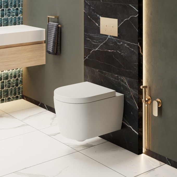 Faeber Zero Rimless Wall Hung Toilet Pan - Gloss White
