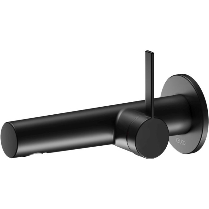 Keuco-Ixmo-single-lever-basin-mixer-59516370101-projection-165-mm,-black-matt,-wall-mounting,-round-rosette