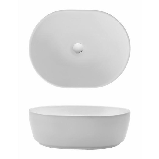 Crosswater Pearl Counter Basin 450 No Overflow White