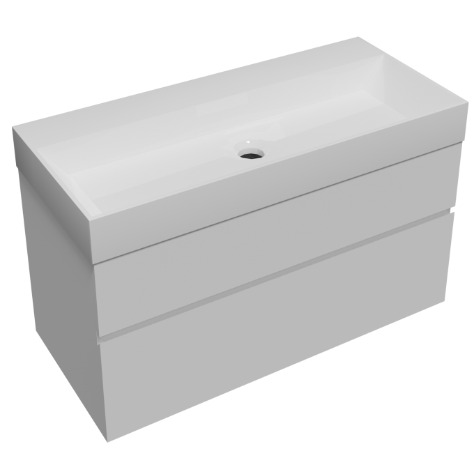 Faeber Venice 1000mm Wall Mounted Basin Vanity Unit Matt White