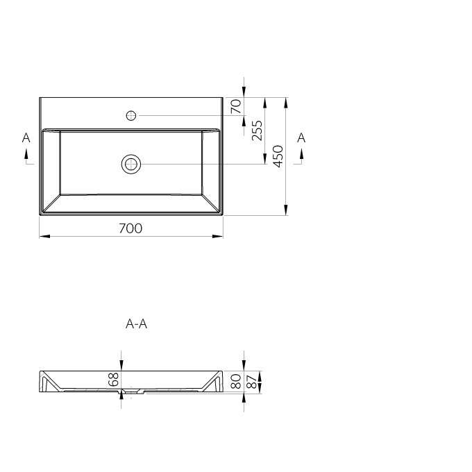 Faeber Venice 700mm Wall Mounted Basin Vanity Unit Matt White