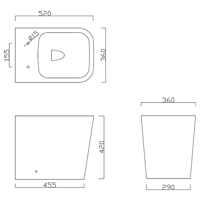 Faeber Venice Back to Wall Toilet Pan and Soft Close Seat