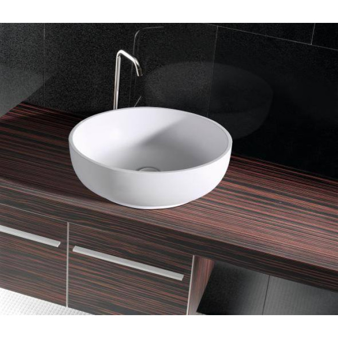 StoneKAST Oasis Sit On Basin Matt White 450x450mm