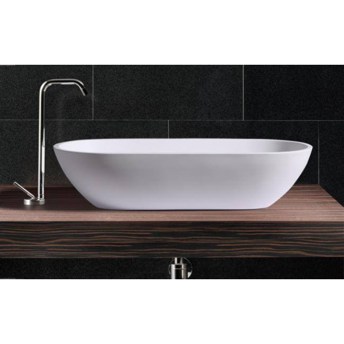StoneKAST Pebble Sit On Basin Matt White 600x320mm