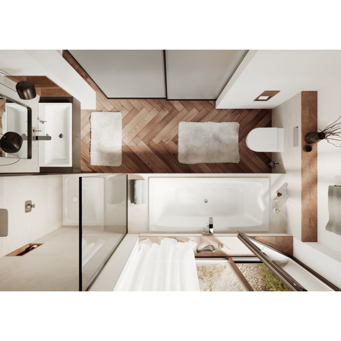 Kaldewei Cayono Duo Double Ended Bath with Overflow Alpine White (Multiple Sizes)