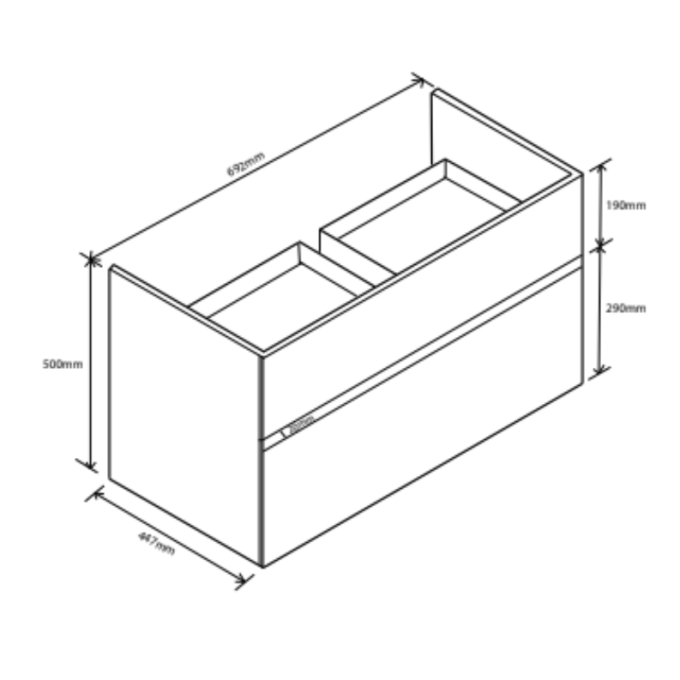 Faeber Venice 700mm Wall Mounted Basin Vanity Unit Matt White