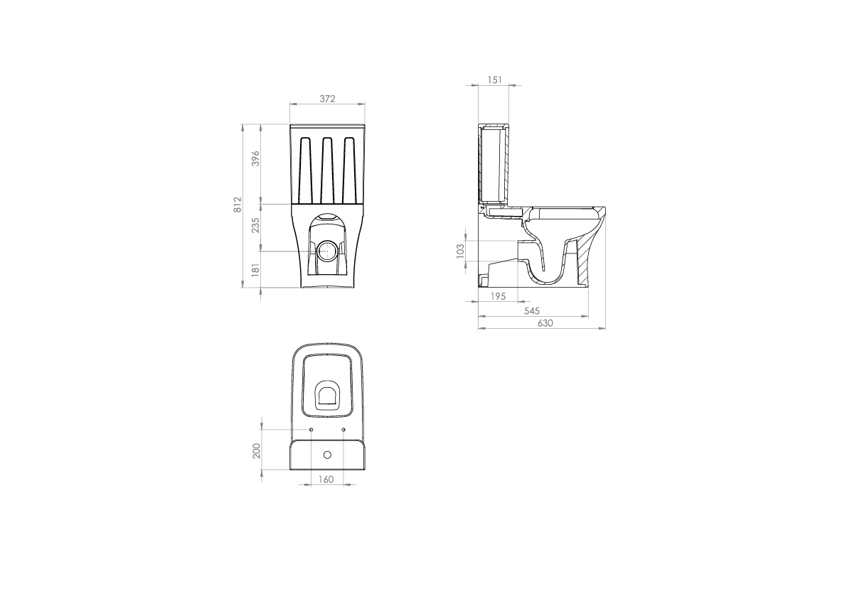 Saneux Indigo Close Coupled Toilet with Rimless Pan, Cistern and Soft Close Seat Specs