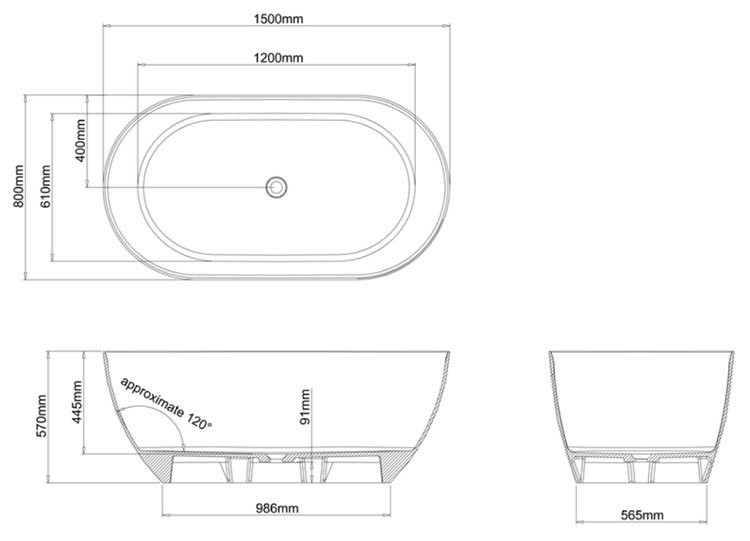 Crosswater MPRO Petite Bath White Specs